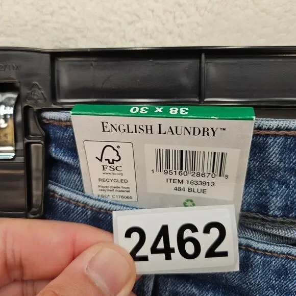 ENGLISH LAUNDRY MEN'S 38X30 SLIM STRAIGHT JEAN NWT MEDIUM WASH - Picture 5 of 7